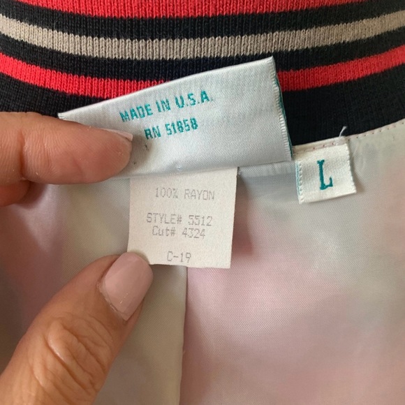 Vintage Giraffe Print Red Bomber Jacket 1990's 90's Animal Safari Bomber Jacket - Picture 8 of 10